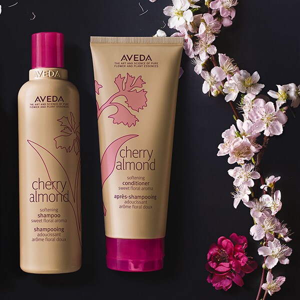 cherry almond hair care with sweet floral aroma